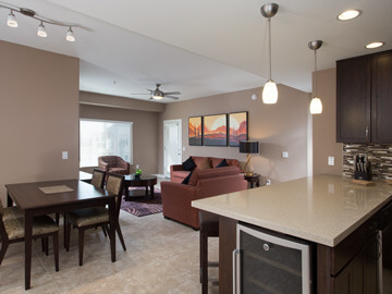 condos for rent in phoenix - dining & living room